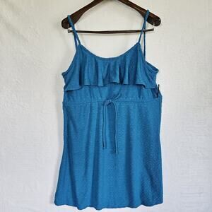 Vtg Women's XL Blue Terry Cloth Swim Beach Pool Cover Up Adjustable Dress 90s
